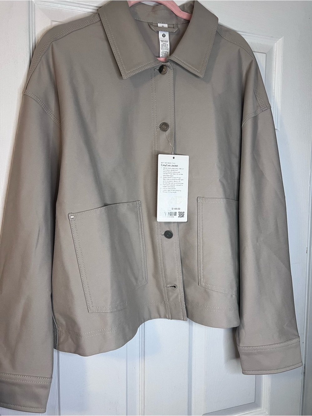 #867 Lululemon EasyFive Jacket Downtown Tan XL NWT Sold Out - Picture 2 of 6